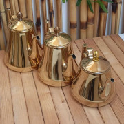 قوری استیل طلایی رنگ ثابت 2لیتری