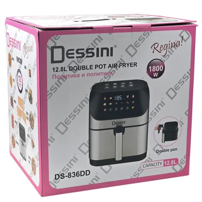 تصویر سرخ کن دسینی مدل DS836DD ظرفیت ۱۲.۸ لیتر با بدنه استیل ضد زنگ 